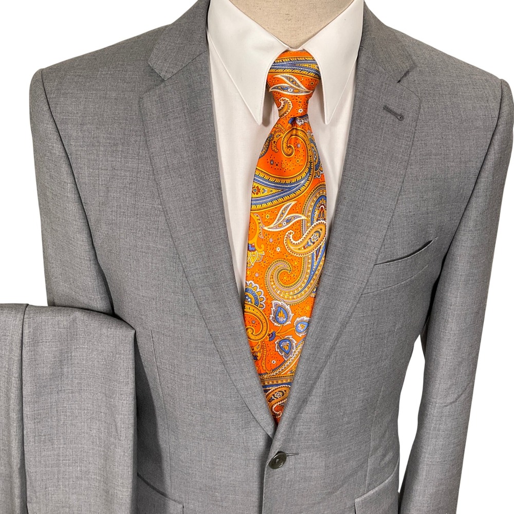 Jos A Bank 1905 Suit Mens 40R 33W Light Gray 2-Button Bespoke Corporate Groom